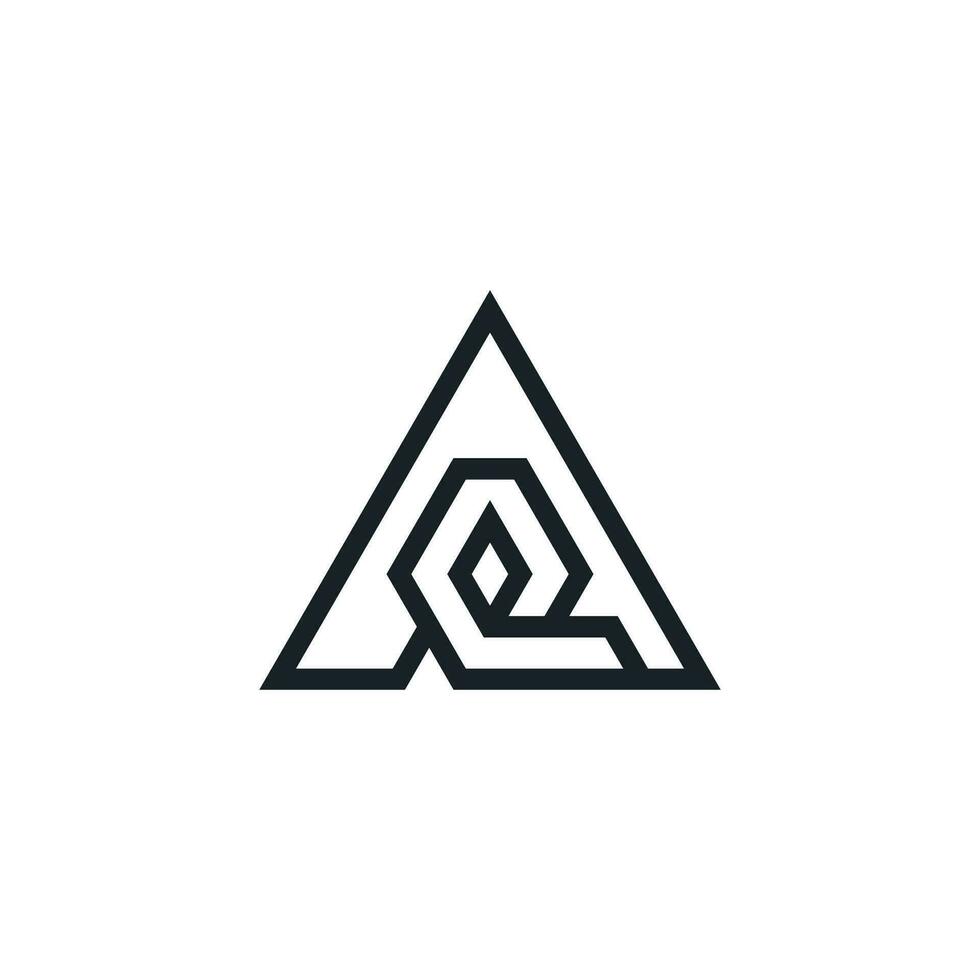 Letter AQ or QA logo vector