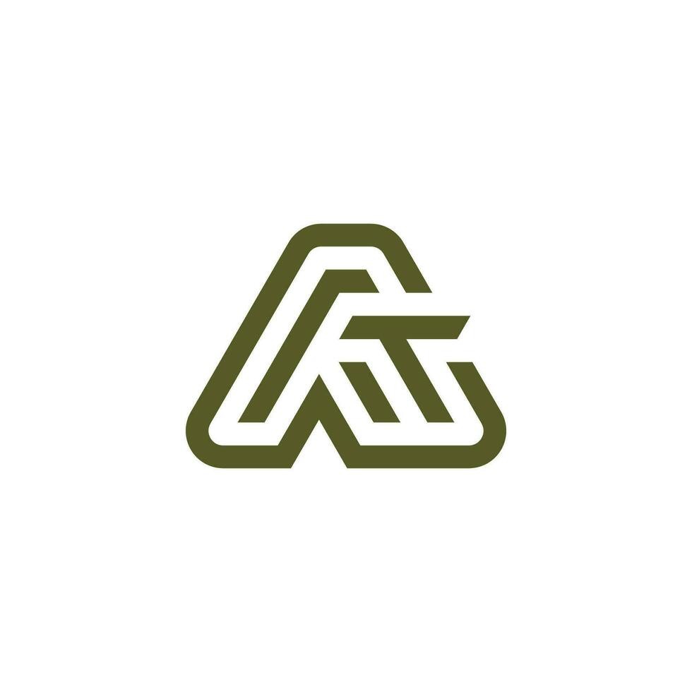Letter AT or TA logo vector