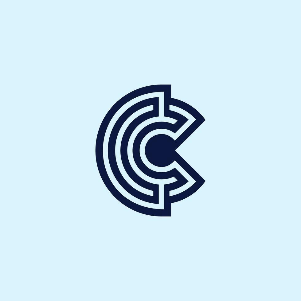 Letter CC or Double C logo vector