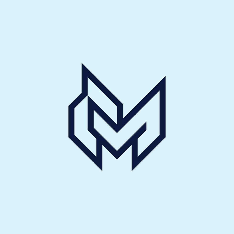Letter CM or MC logo vector