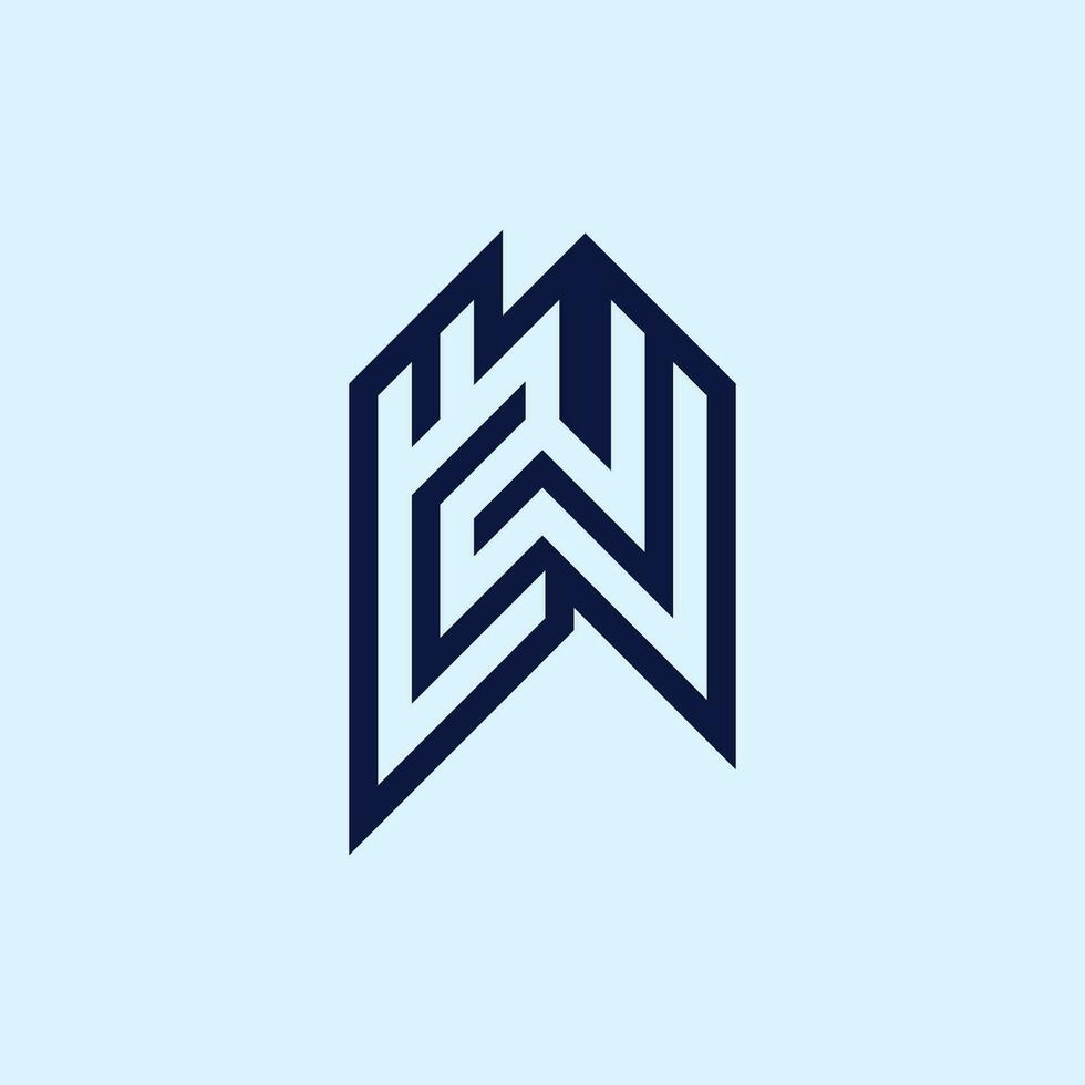 Letter CW or WC logo vector