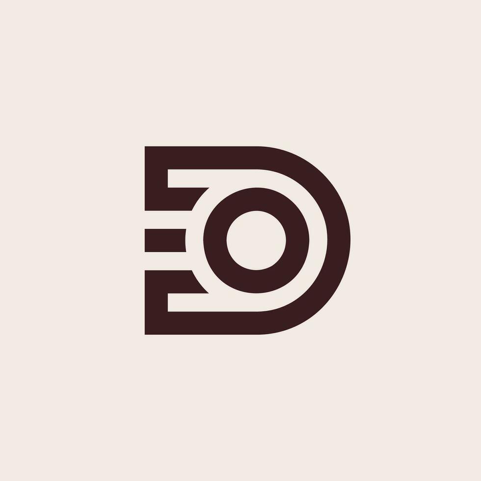 Letter DO or OD logo vector