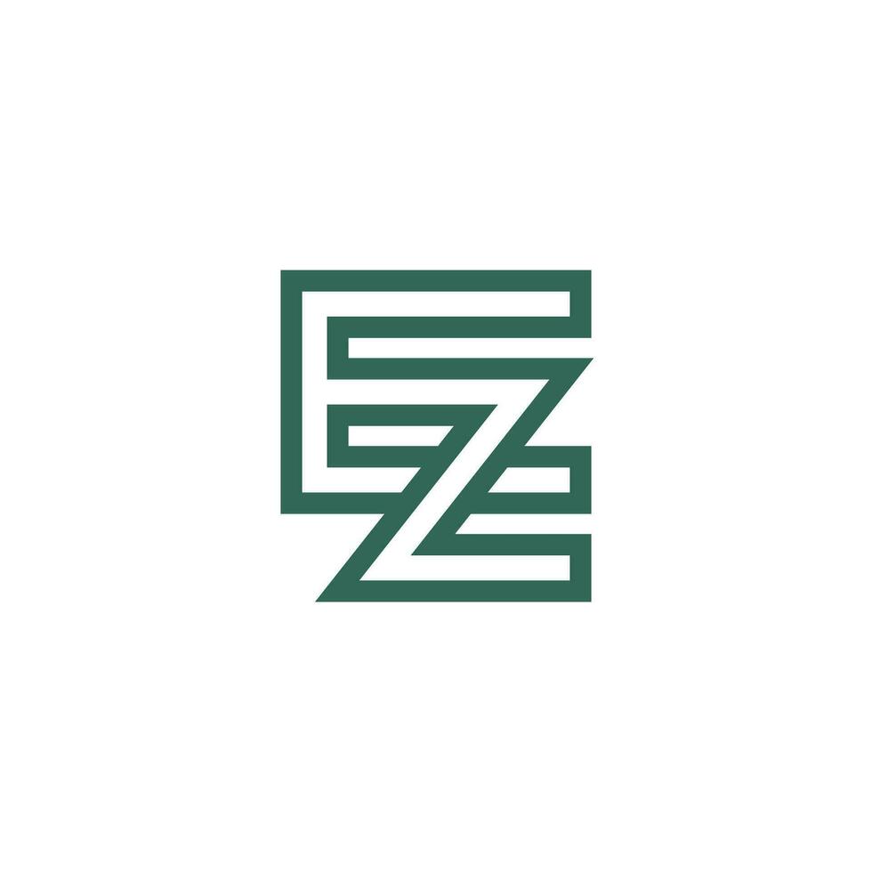 Letter EZ or ZE logo vector