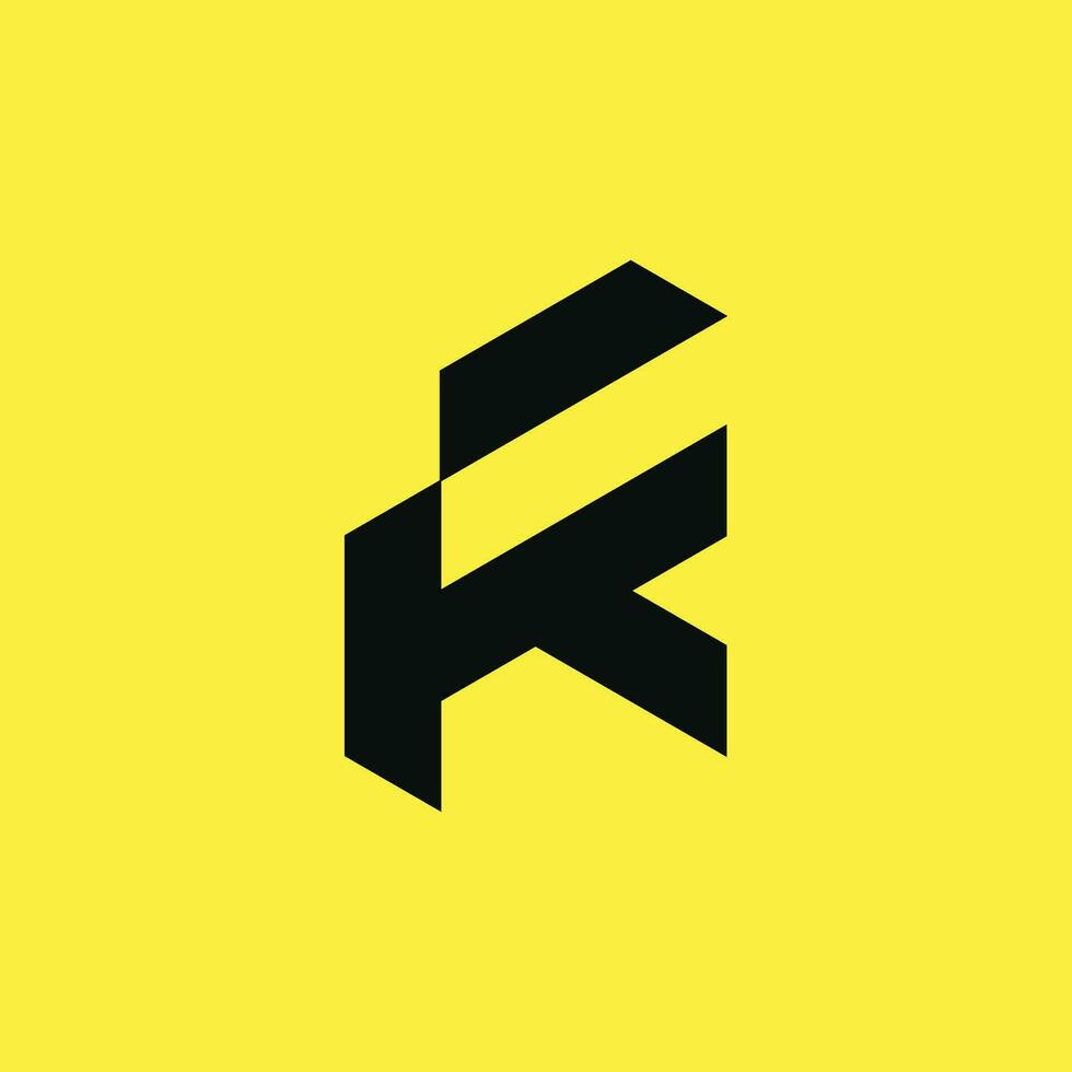 Letter FK or KF logo vector