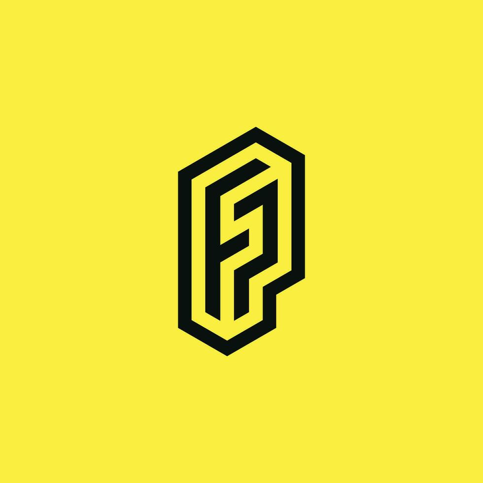 Letter FP or PF logo vector