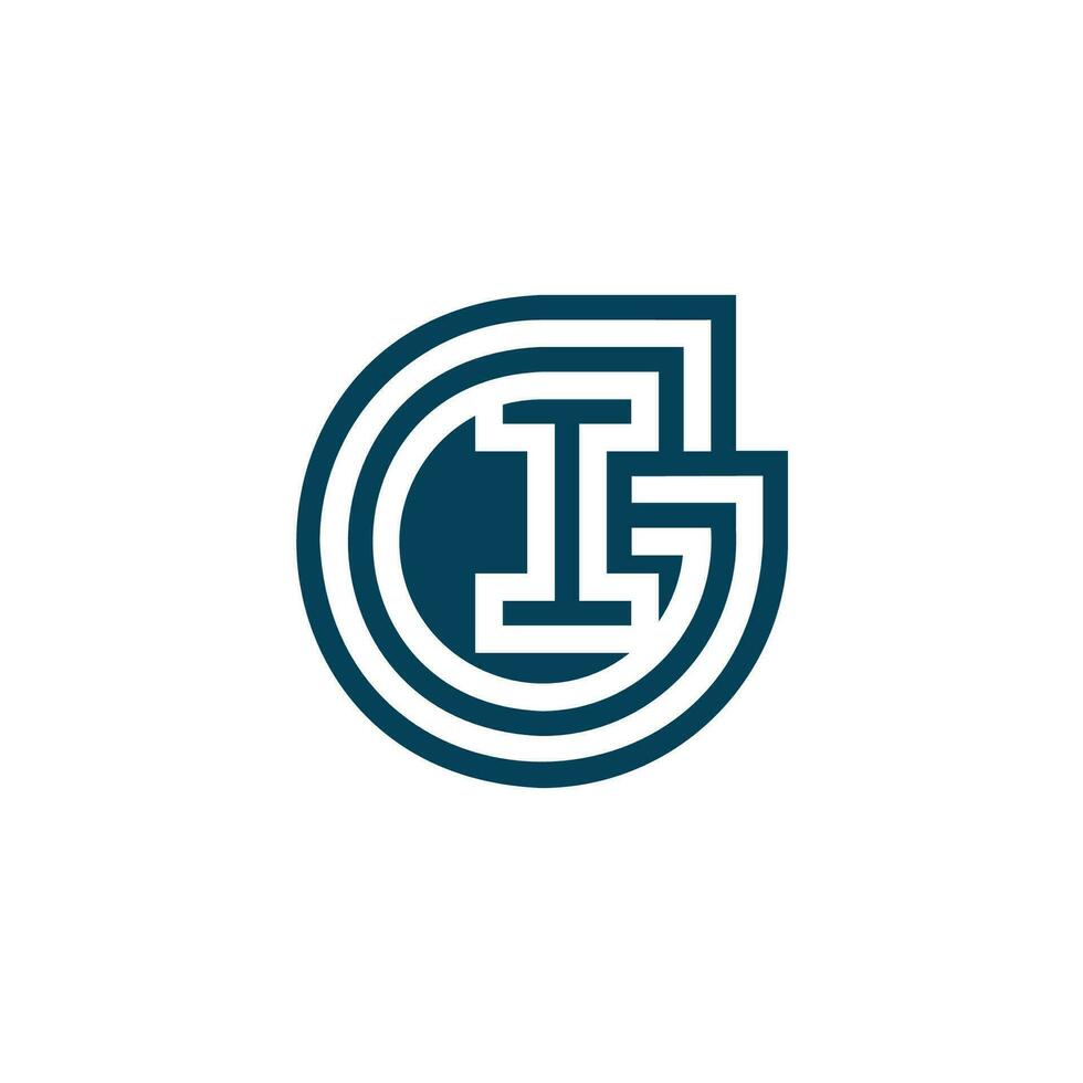 Letter GI or IG logo vector