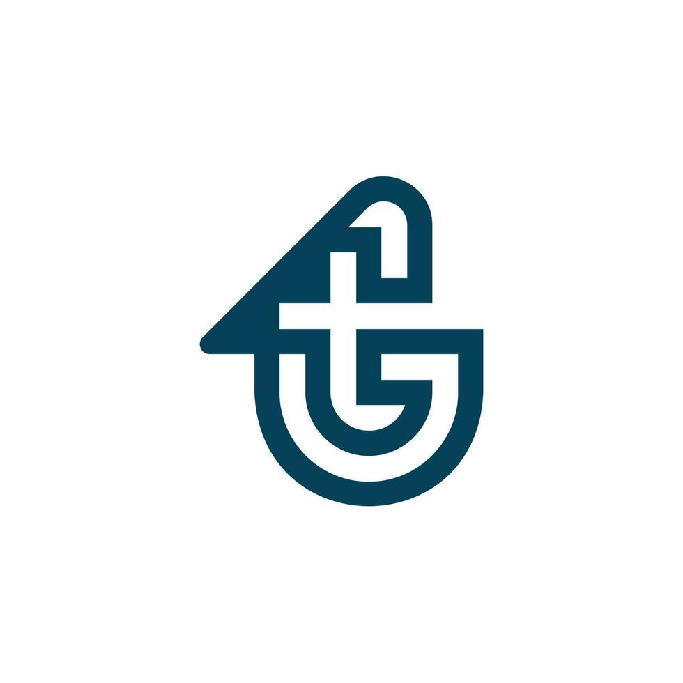 Letter GT or TG logo vector