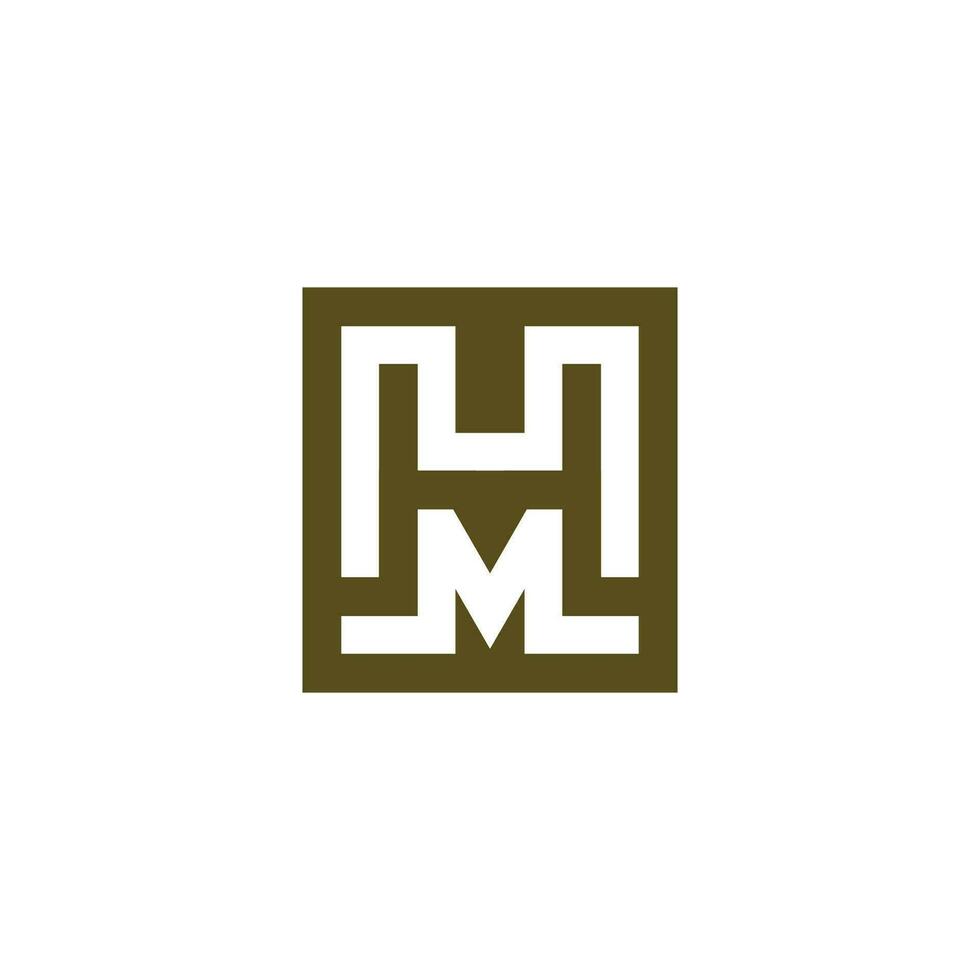 Letter HM or MH logo vector