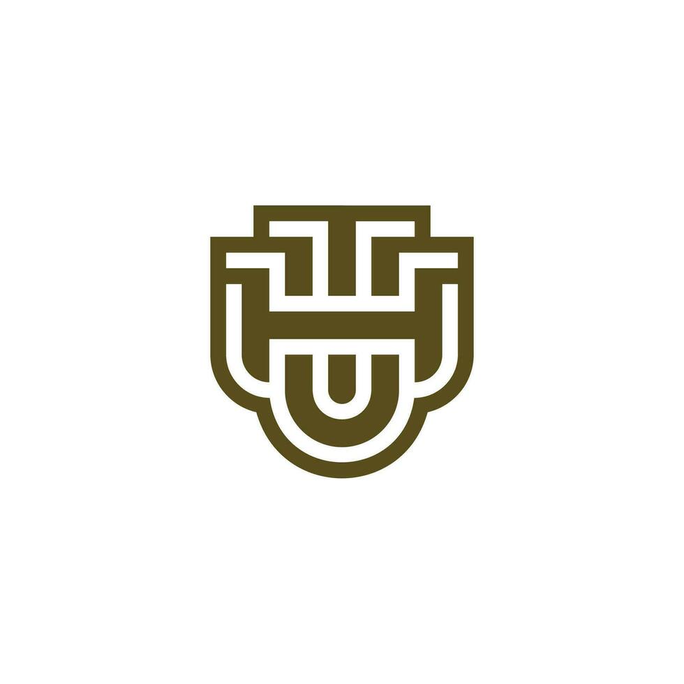Letter HU or UH logo vector