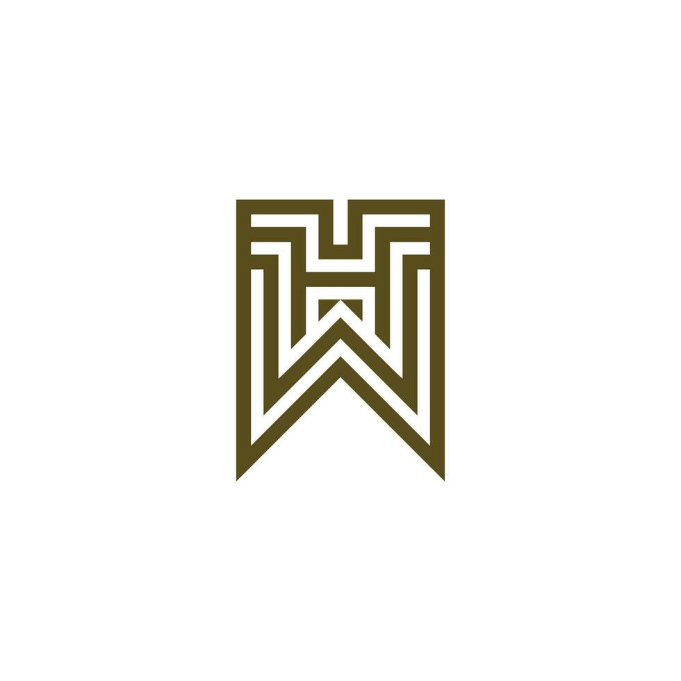Letter HW or WH logo vector