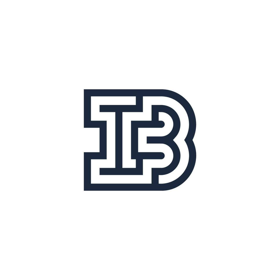 Letter IB or HI logo vector
