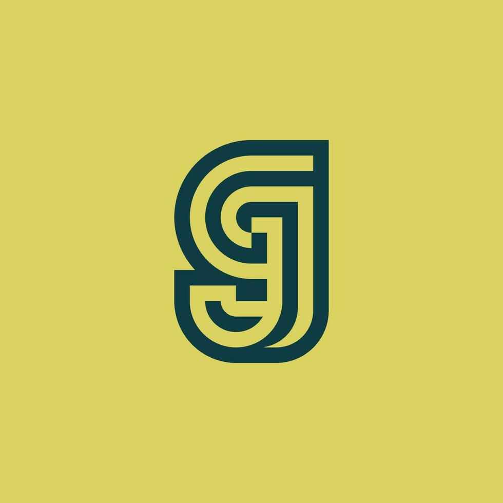 Modern and elegant initial letter JG or GJ monogram logo vector