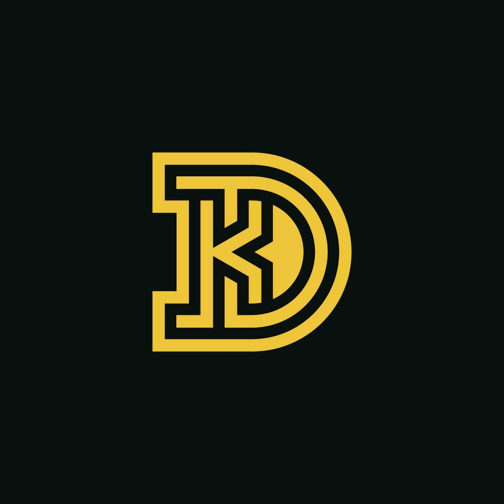 Modern and luxury initial letter KD or DK monogram logo vector