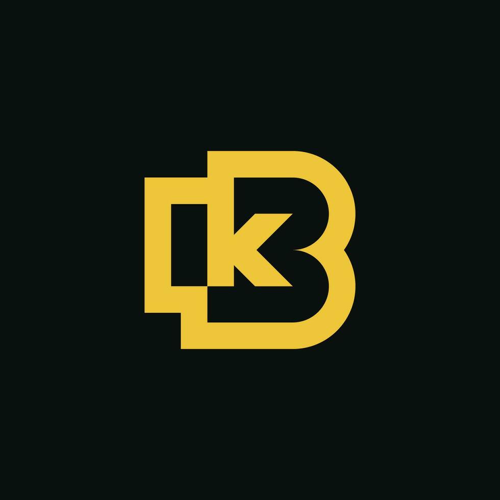 Modern and luxury initial letter KB or BK monogram logo vector