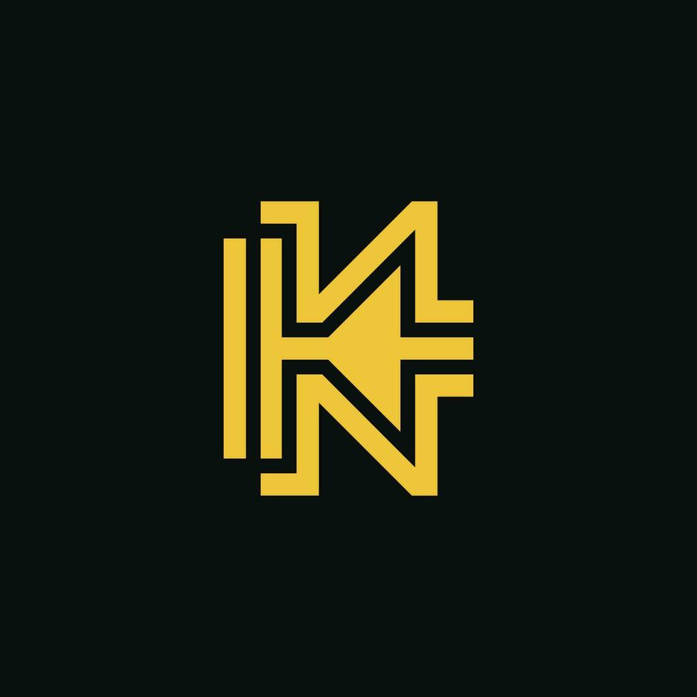 Modern and luxury initial letter KN or NK monogram logo vector