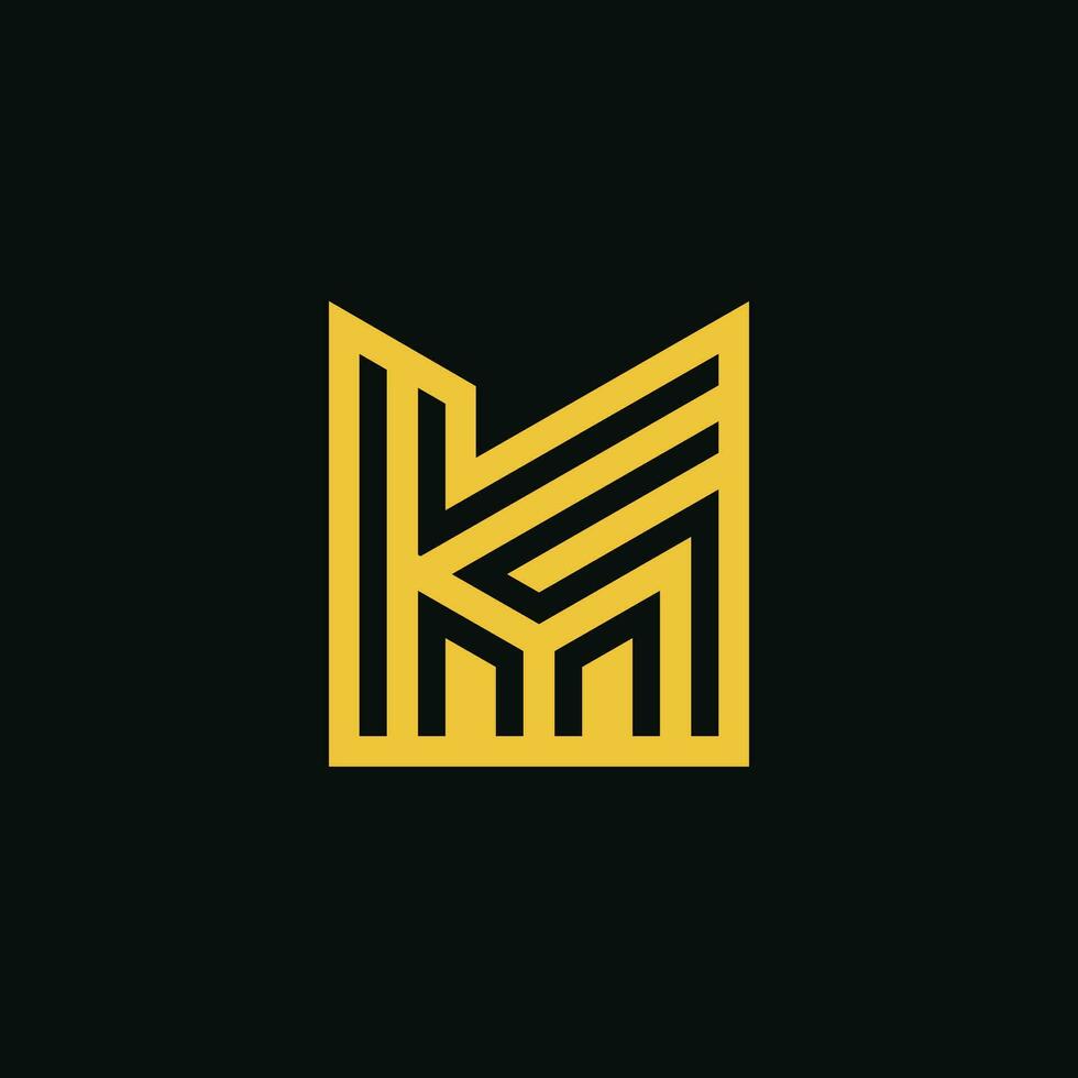 Modern and luxury initial letter KM or MK monogram logo vector