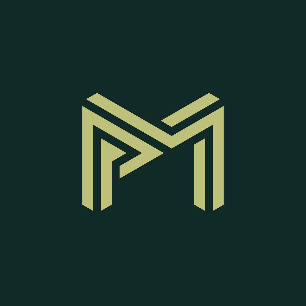 Letter MP or PM logo vector
