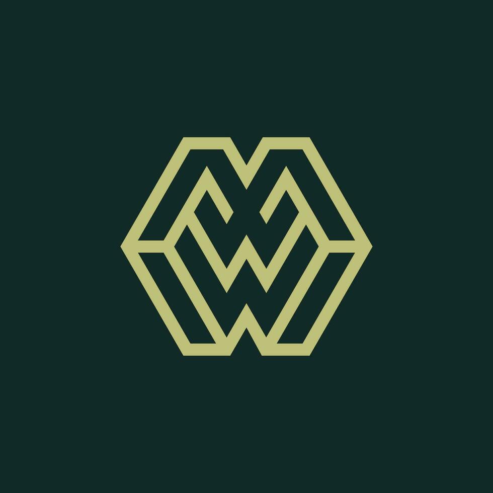 Letter MW or WM logo vector
