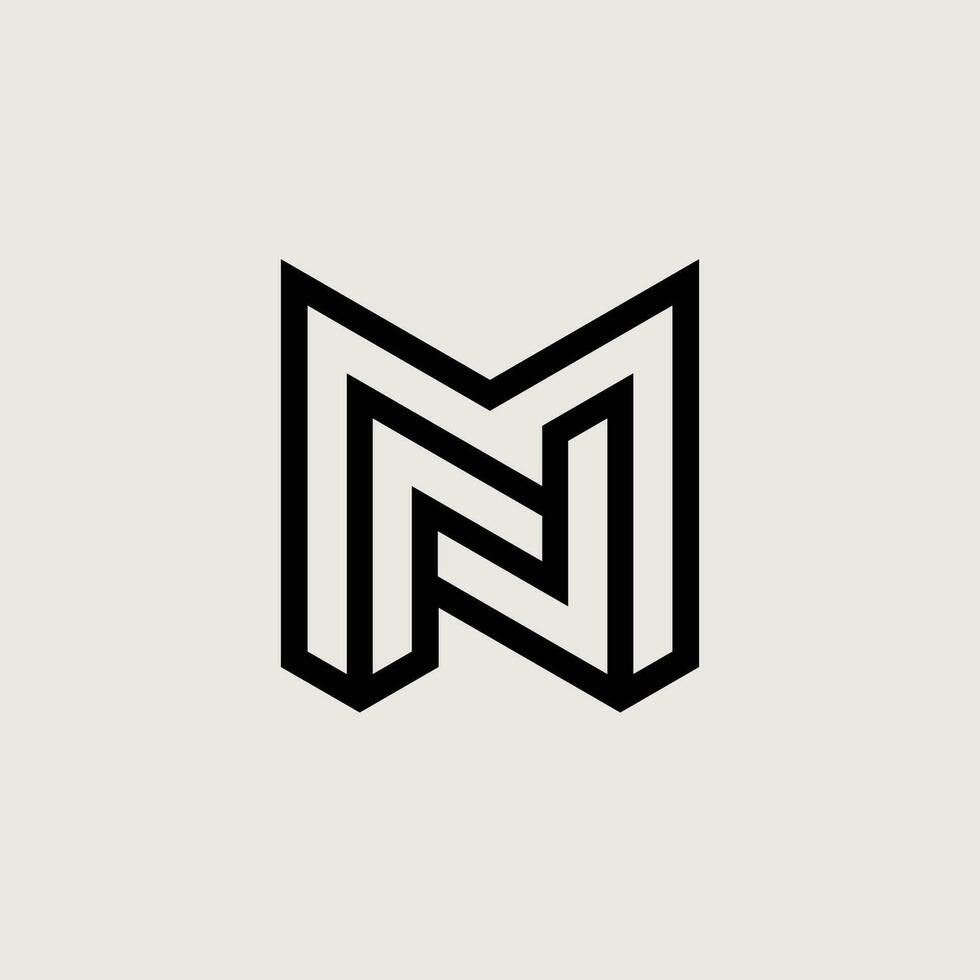 Letter NM or MN logo vector