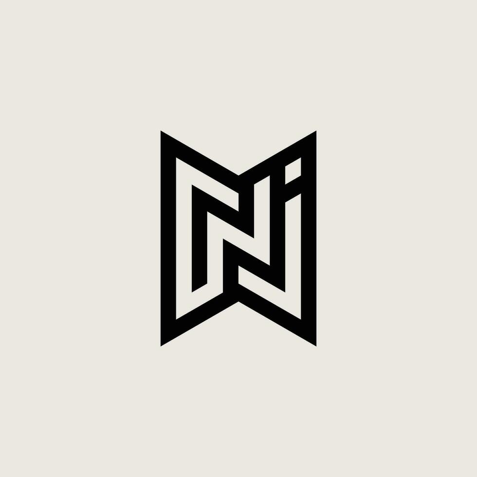 Letter NJ or JN logo vector