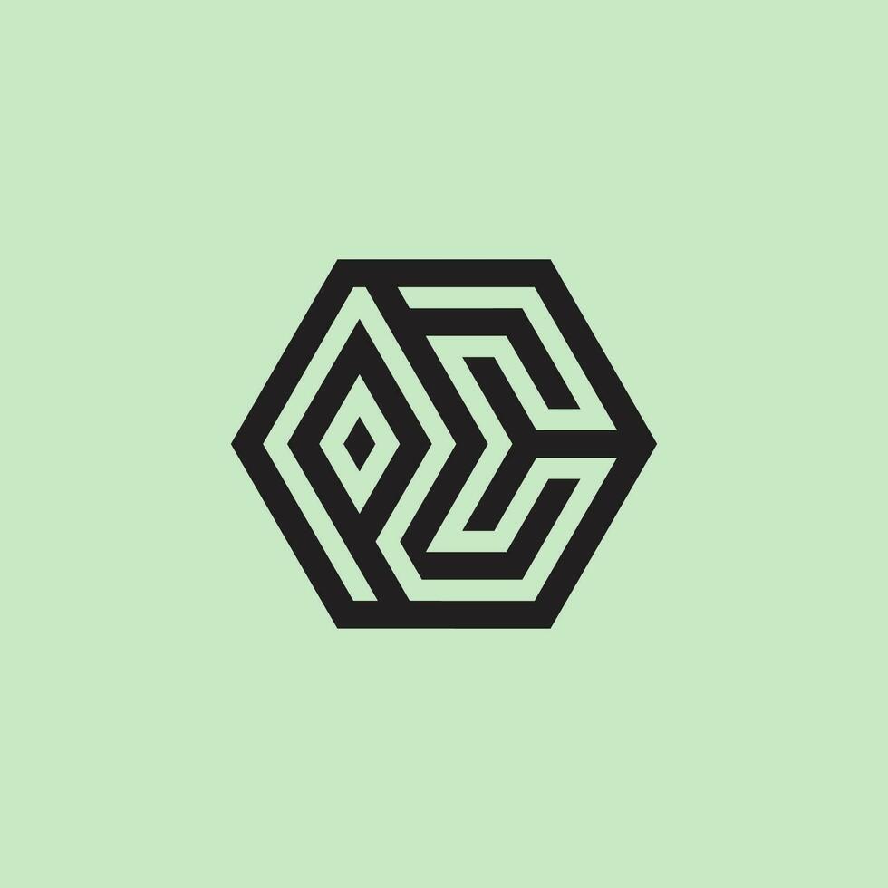 Modern and minimalist initial letter PE or EP monogram logo vector
