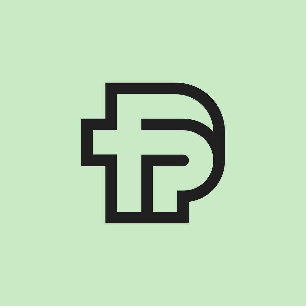 Modern and minimalist initial letter PF or FP monogram logo vector