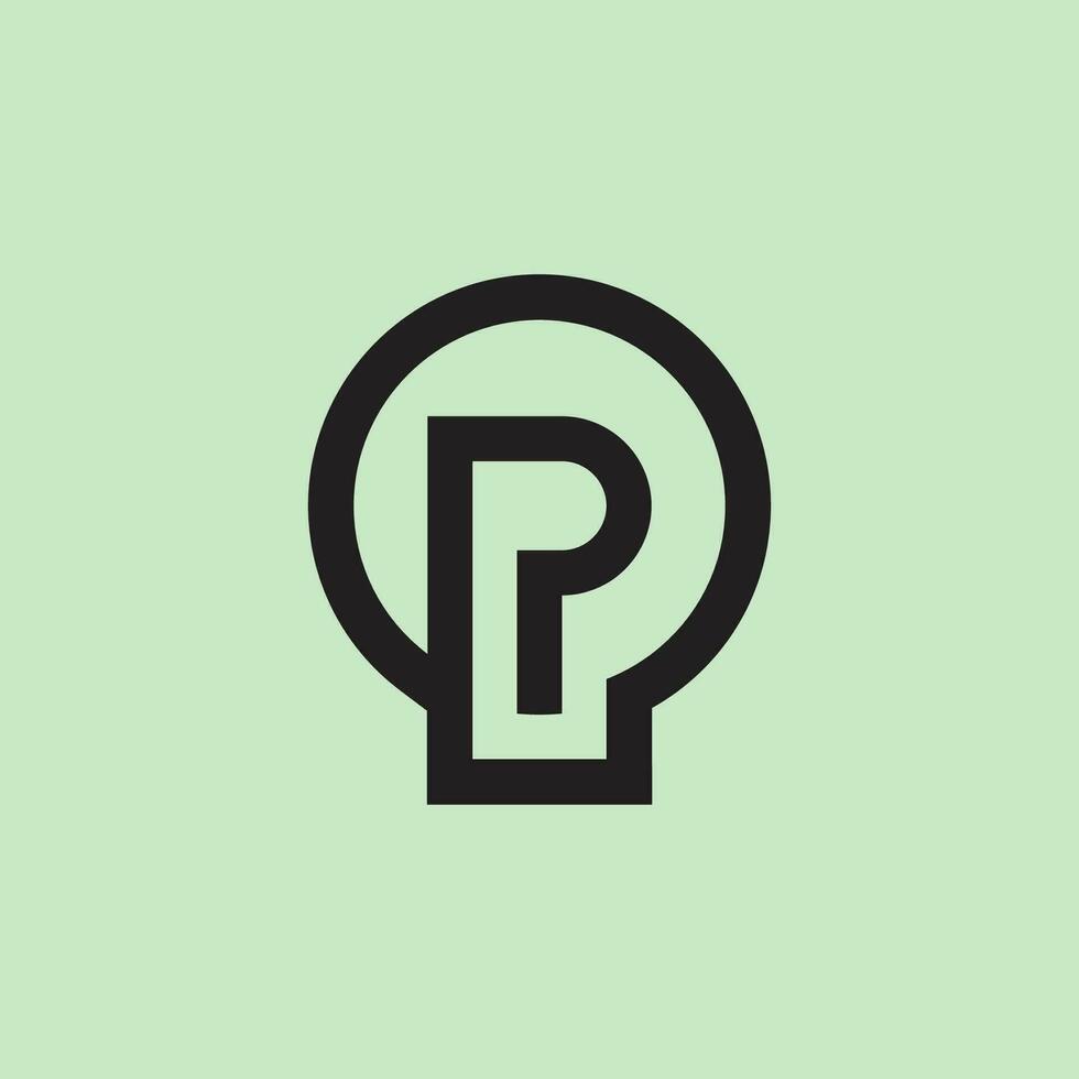 Modern and minimalist initial letter PQ or QP monogram logo vector
