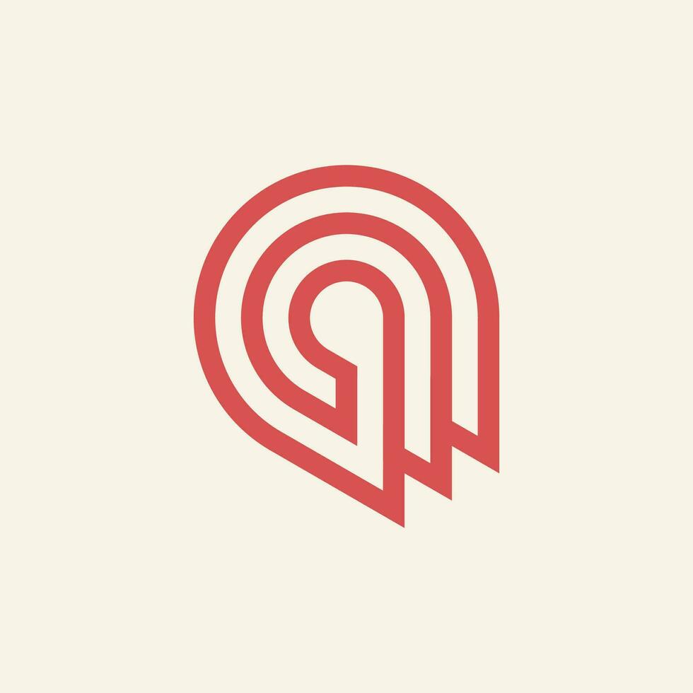 Modern and minimalist initial letter QQ or 2Q monogram logo vector