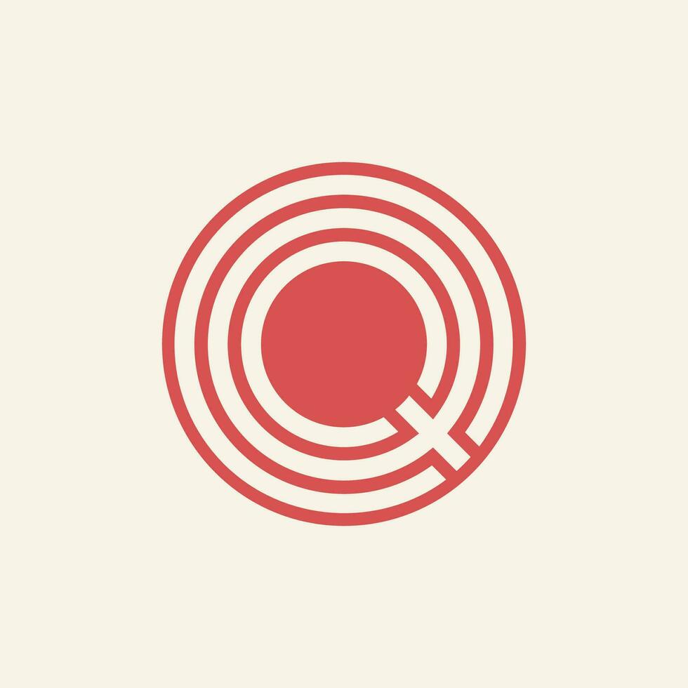 Modern and minimalist initial letter QO or OQ monogram logo vector