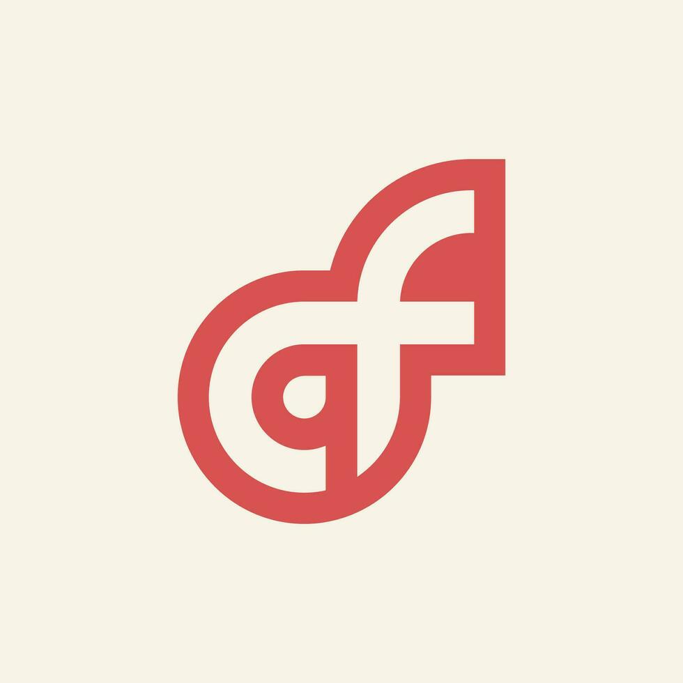 Modern and minimalist initial letter QF or FQ monogram logo vector