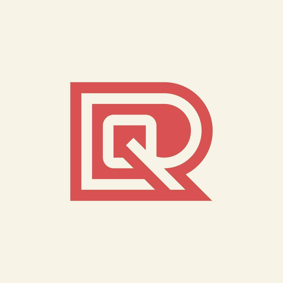 moderno y minimalista inicial letra qr o rq monograma logo vector