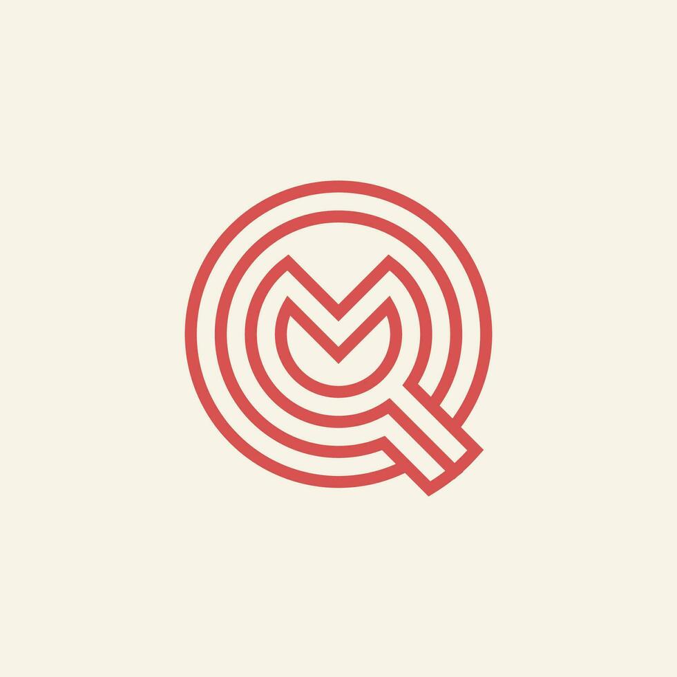 Modern and minimalist initial letter QM or MQ monogram logo vector