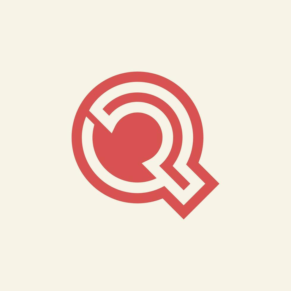 Modern and minimalist initial letter QP or PQ monogram logo vector