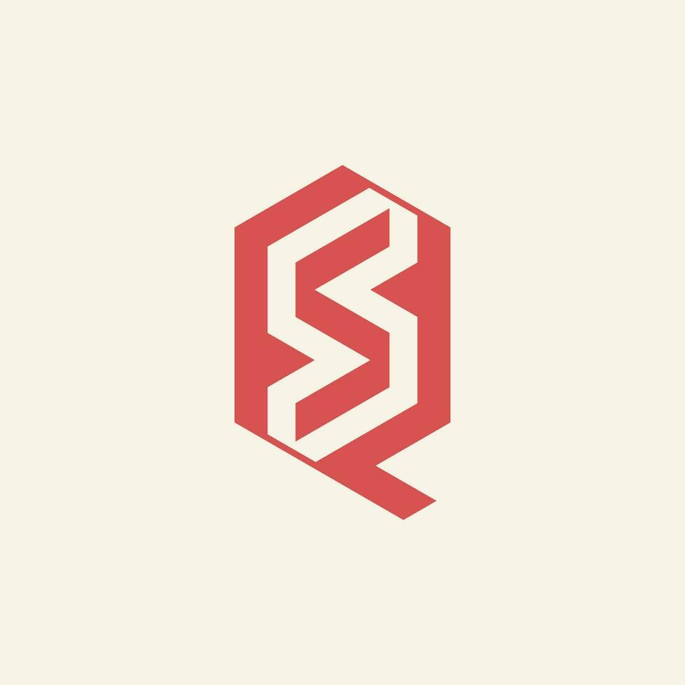 Modern and minimalist initial letter QS or SQ monogram logo vector