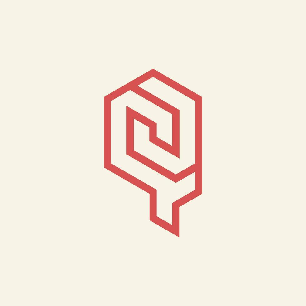 Modern and minimalist initial letter QJ or JQ monogram logo vector