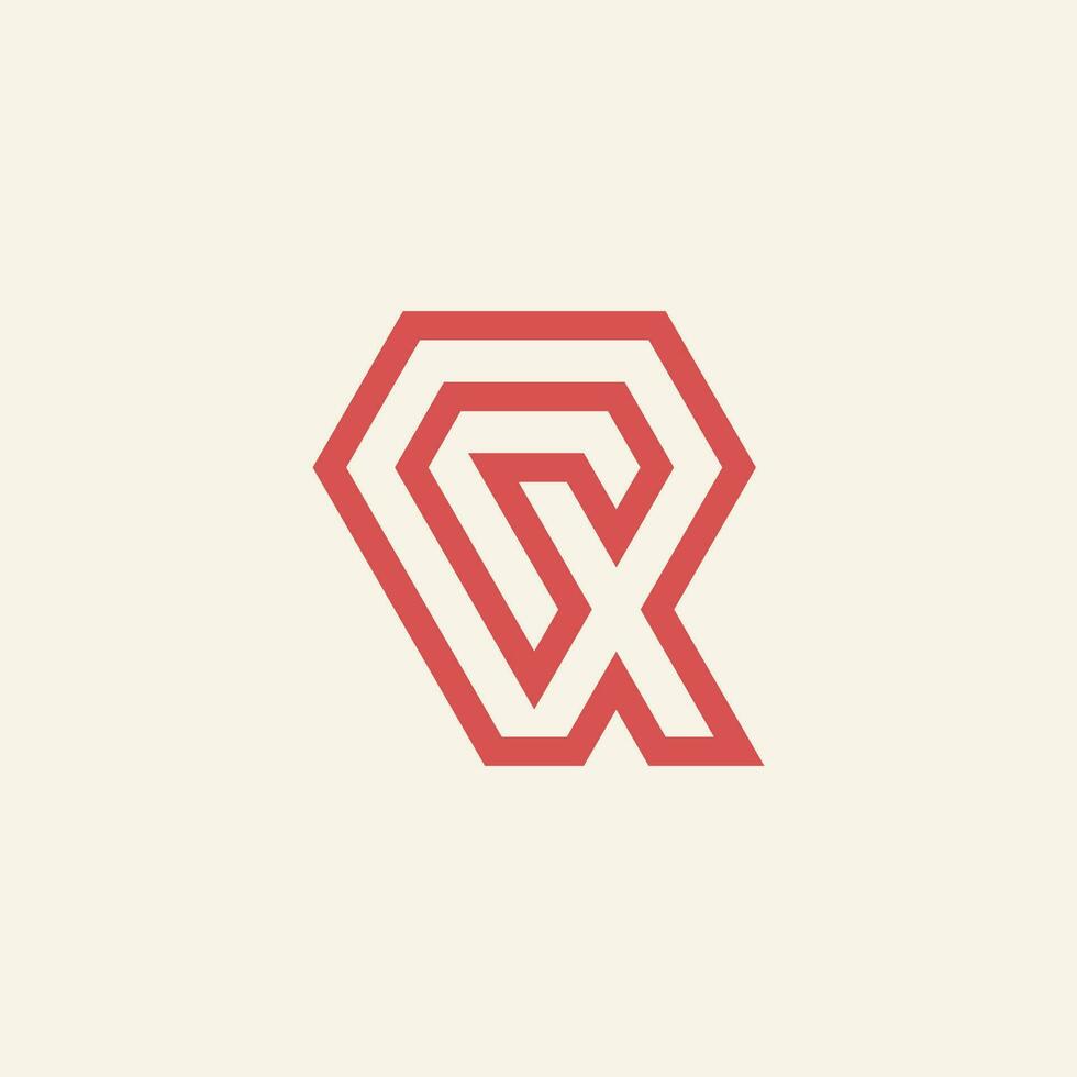 Modern and minimalist initial letter QX or XQ monogram logo vector