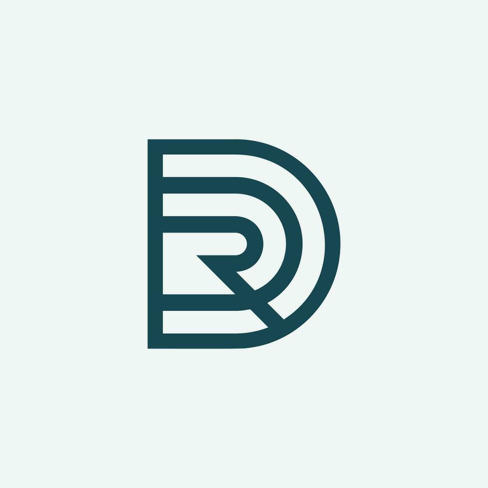 Modern initial letter RD or DR monogram logo vector