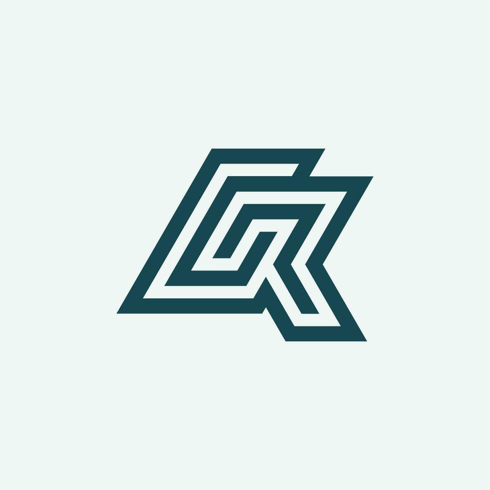 Modern initial letter RG or GR monogram logo vector