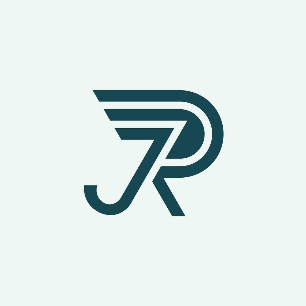 Modern initial letter RJ or JR monogram logo vector