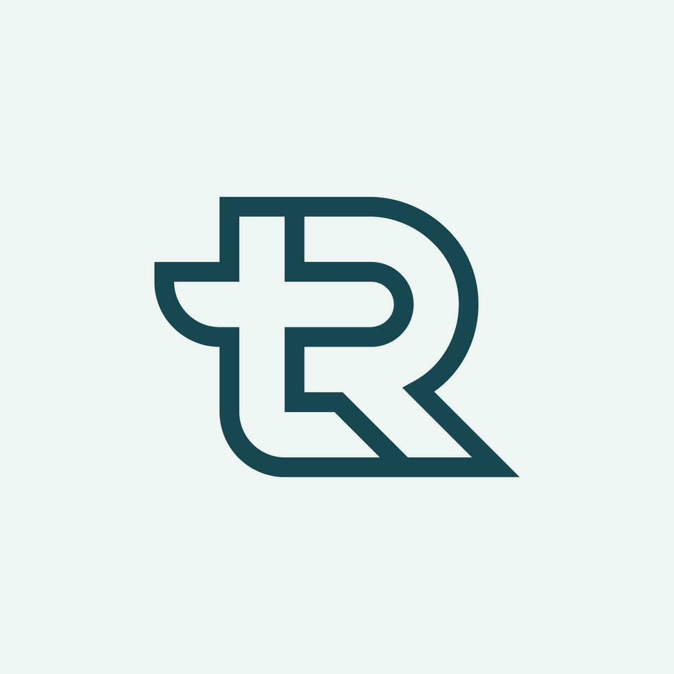 Modern initial letter RT or TR monogram logo vector