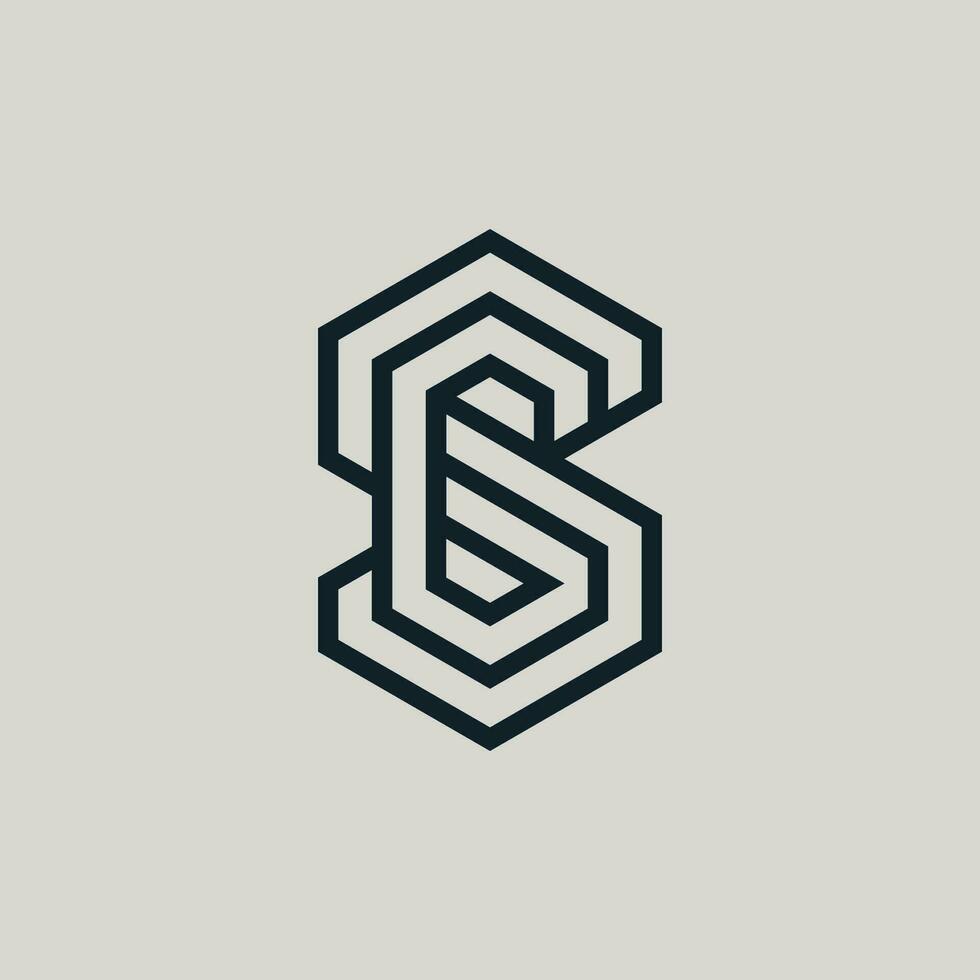 Modern initial letter SG or GS monogram logo vector
