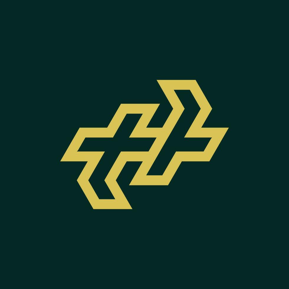 Initial letter TH or HT monogram logo vector