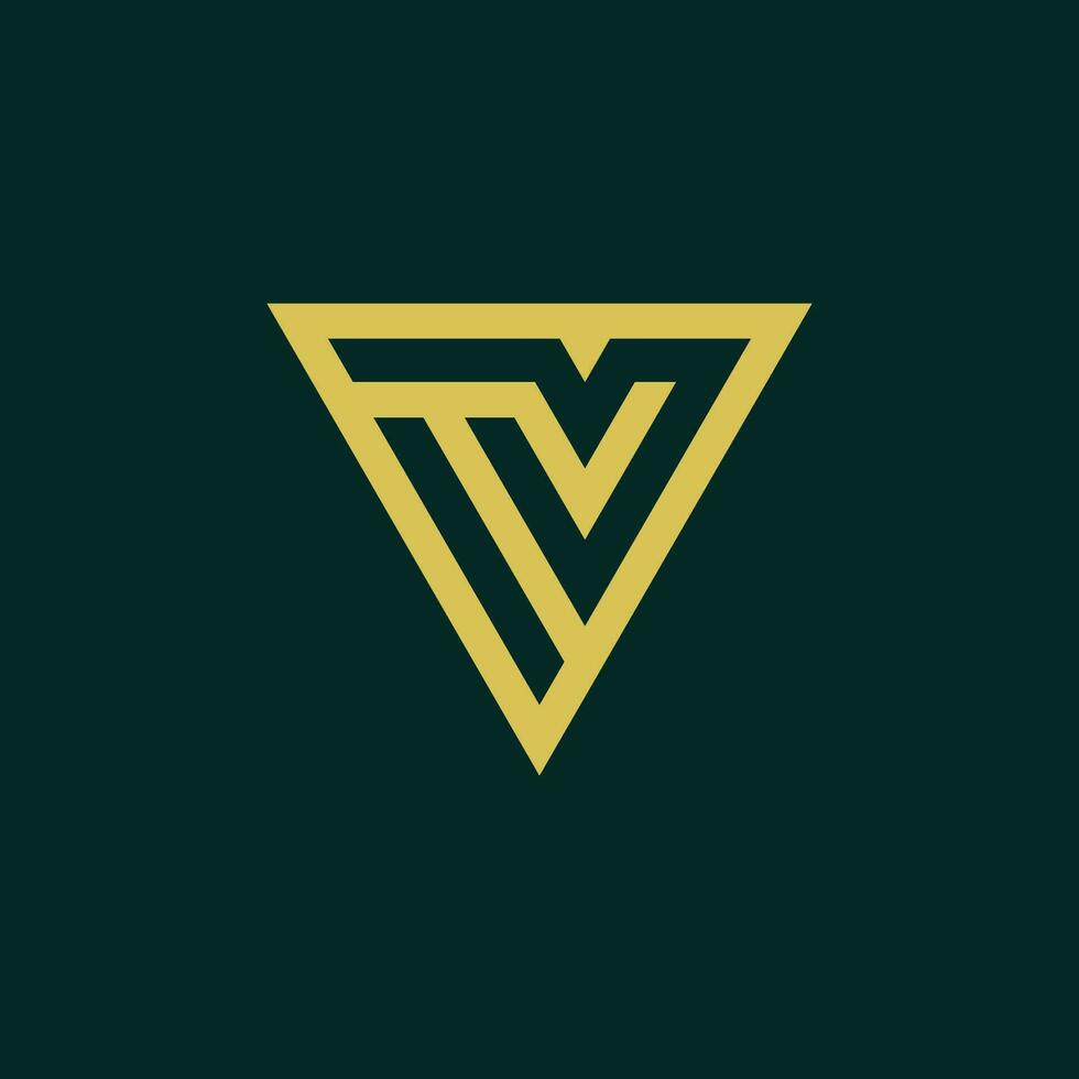 Initial letter TV or VT monogram logo vector