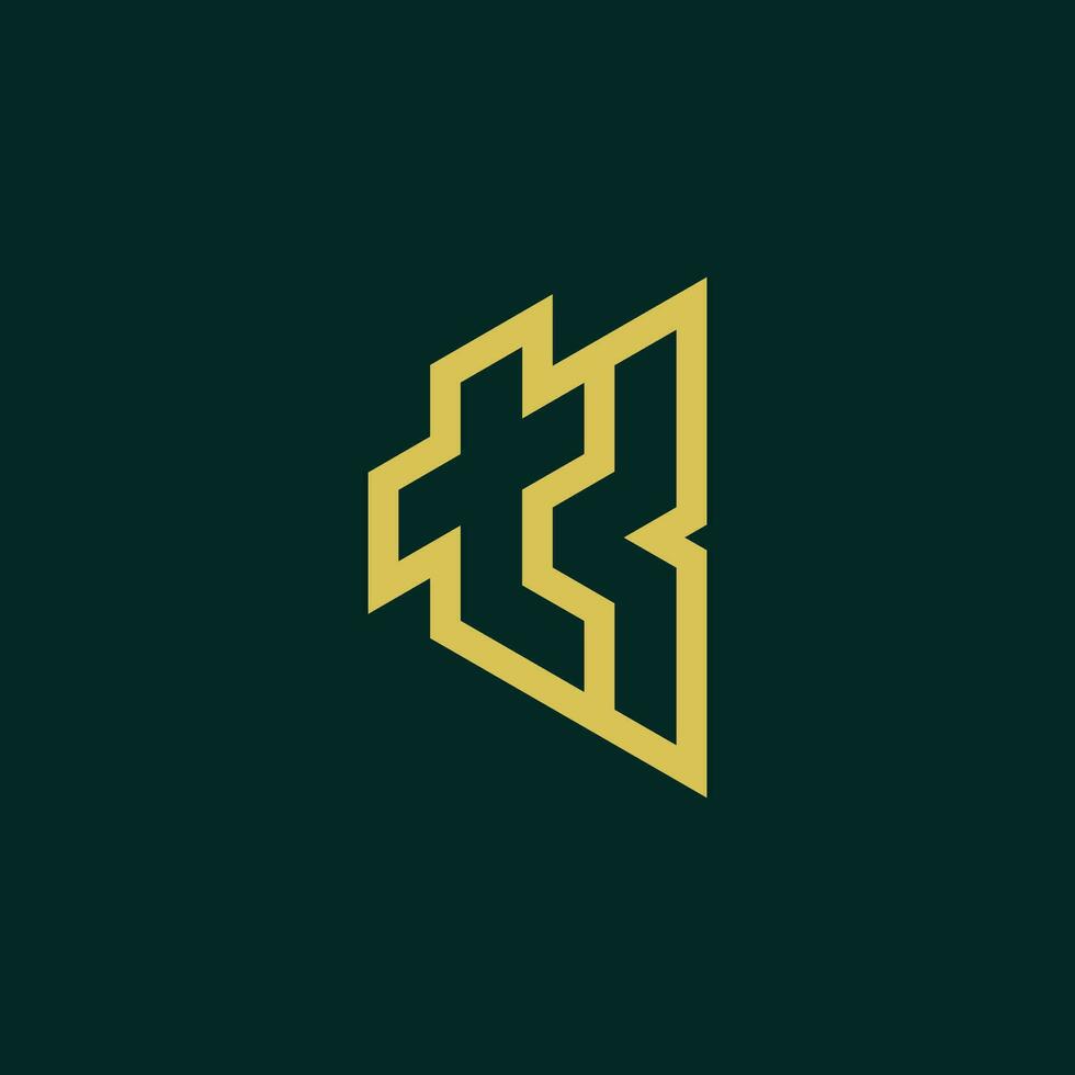 Initial letter TK or KT monogram logo vector