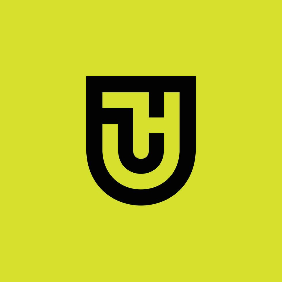 Initial letter UH or HU monogram  logo vector