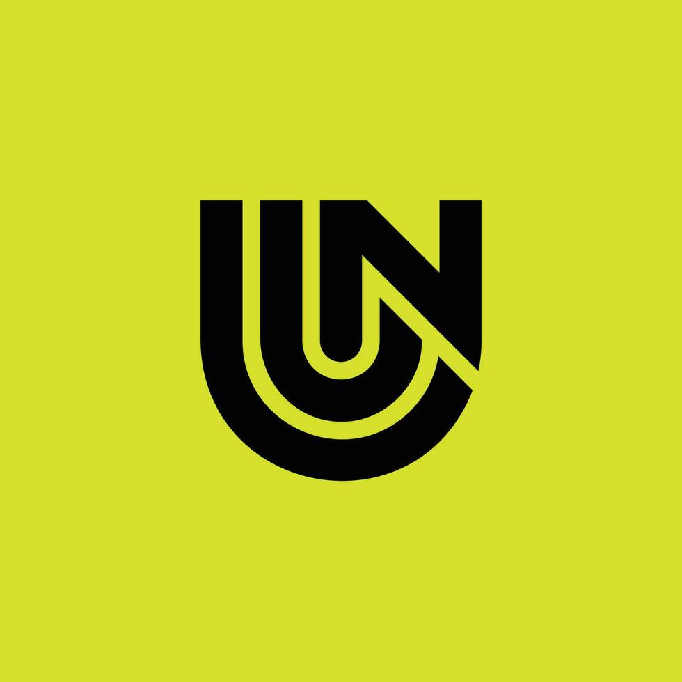 Initial letter UN or NU monogram  logo vector