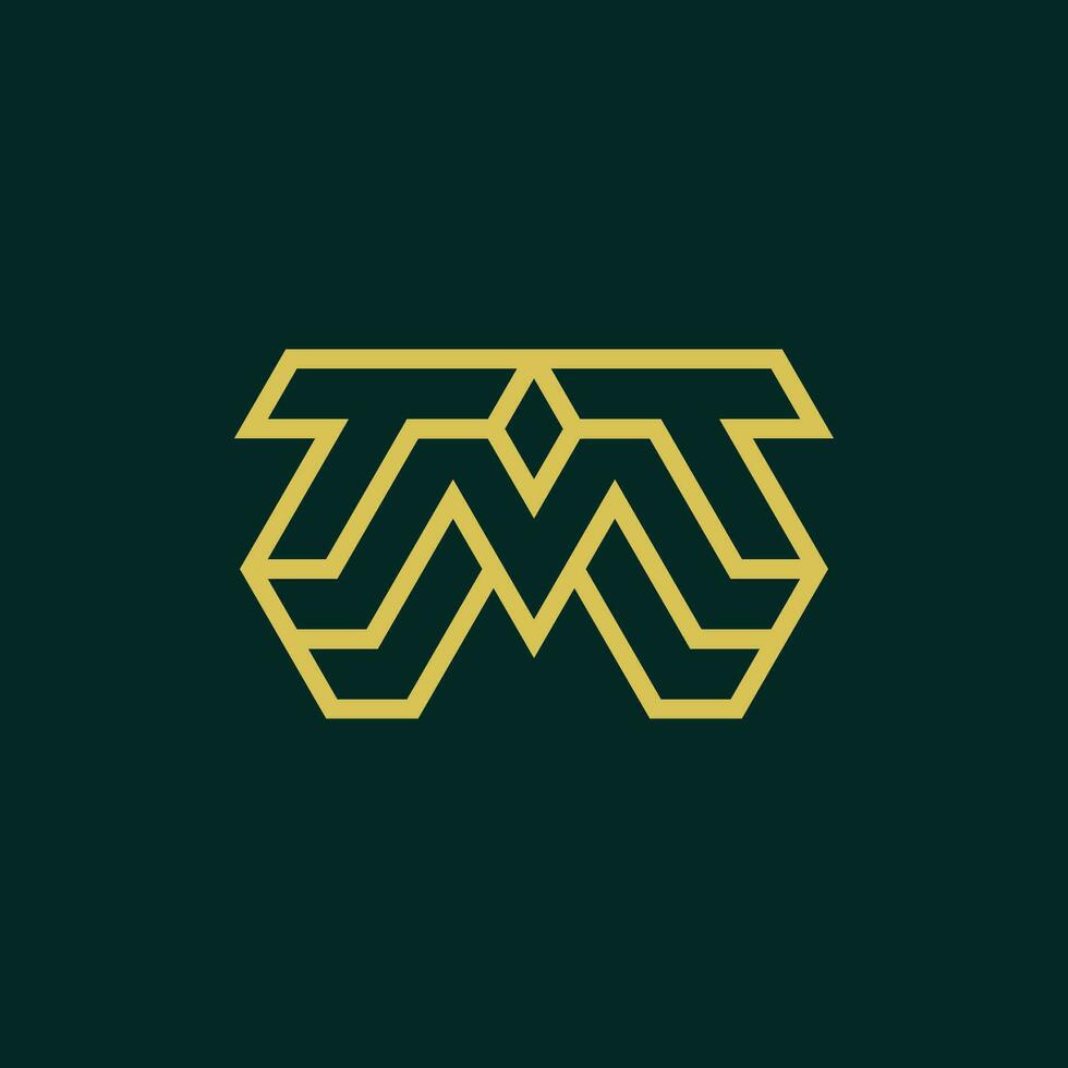 Initial letter TM or MT monogram logo vector