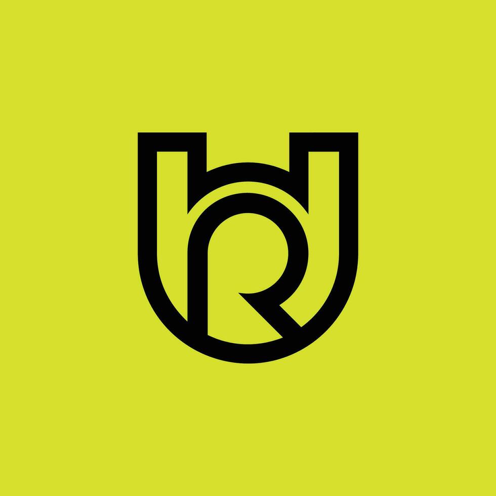 Initial letter UR or RU monogram  logo vector