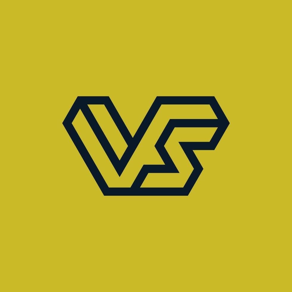 Initial letter VS or RS monogram logo vector