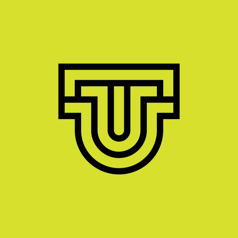 Initial letter UU or 2U monogram  logo vector
